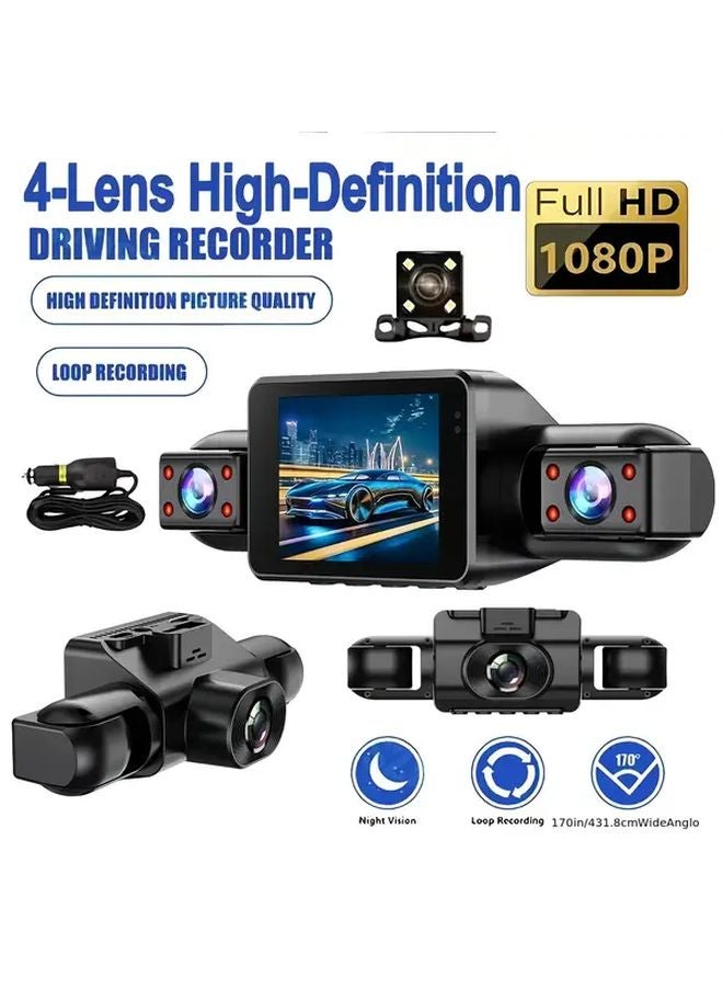 4 كاميرات داش 360 درجة رؤية 1080P عالية الدقة رؤية ليلية وضع الانتظار بطاقة 32 جيجابايت TF - Image 1